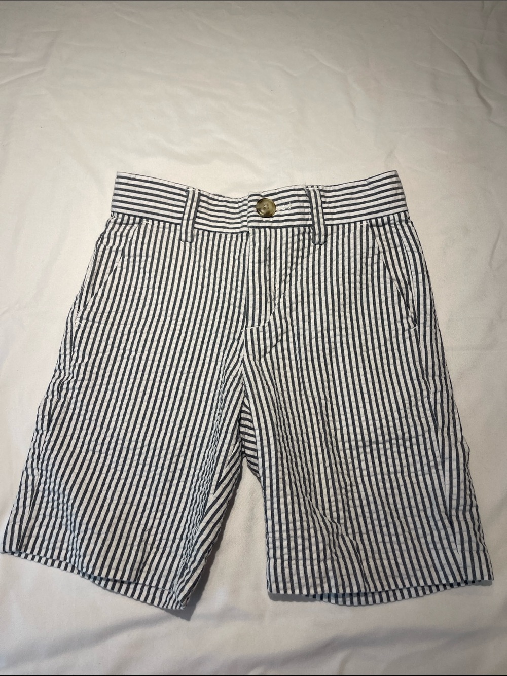 Gymboree Navy and White Seersucker Flat Front Shorts